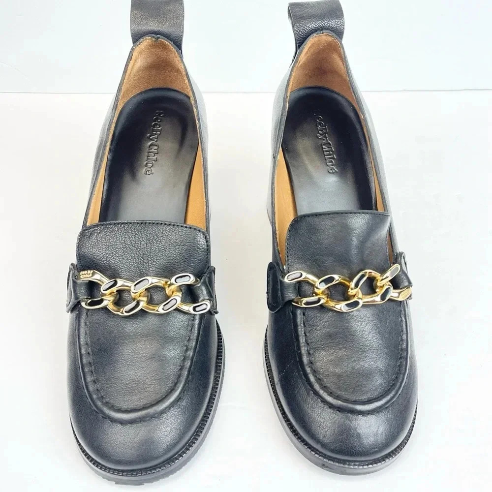 See by Chloe Mahe block heeled loafers Size 38